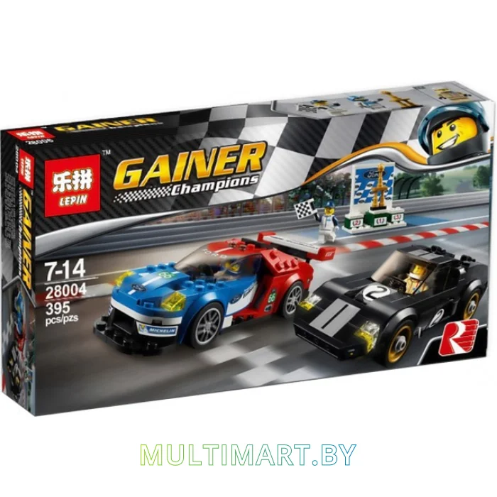 Конструктор Lepin 28004 Ford GT и 1966 Ford GT40 (395 деталей)